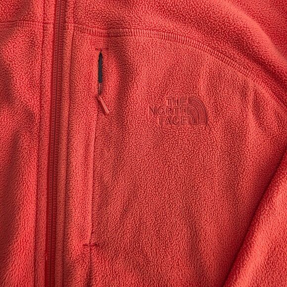 North Face Fleece Jacket Full Zip Bright Coral Orange Womens Size L Polartec - Picture 6 of 12
